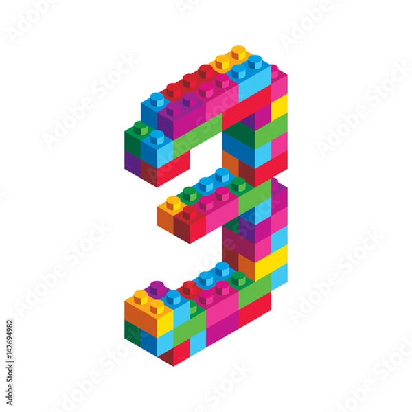 Fototapeta Isometric Alphabet Block