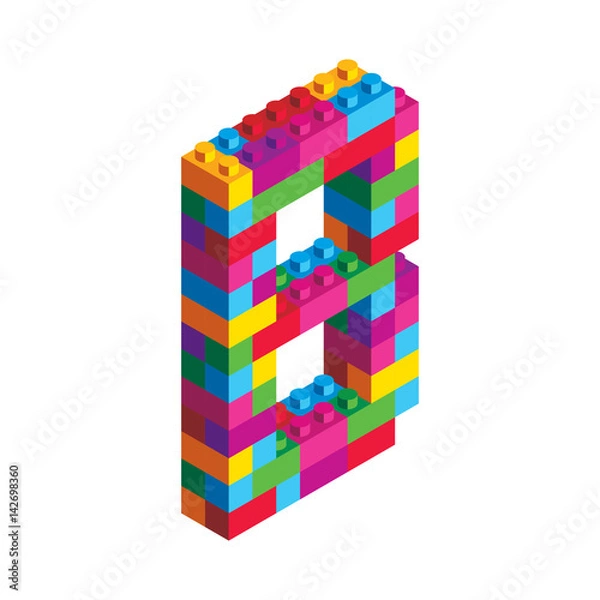 Obraz Isometric Alphabet Block