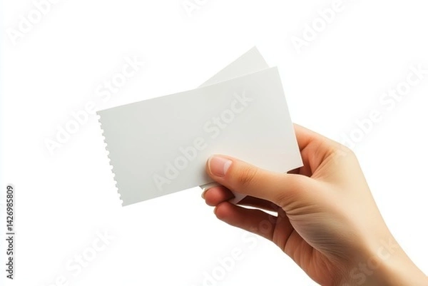 Fototapeta Blank tickets held in a hand
