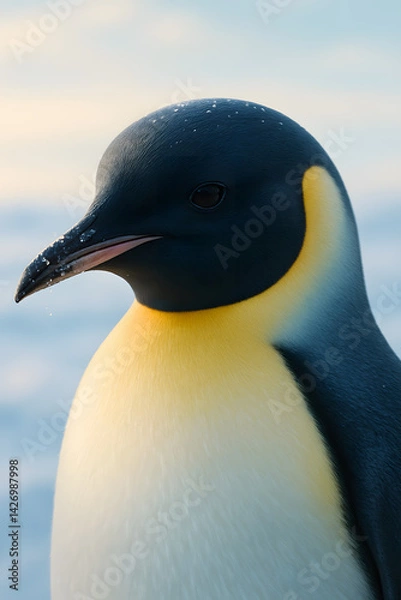 Fototapeta A stunning, hyper-realistic close-up portrait of an exotic bird captured in vivid detail. This digital artwork showcases the bird’s intricate feather texture, vibrant coloration, and intense eye focus