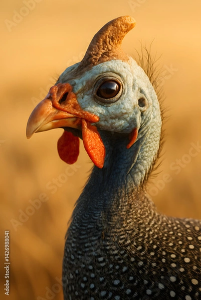 Fototapeta A stunning, hyper-realistic close-up portrait of an exotic bird captured in vivid detail. This digital artwork showcases the bird’s intricate feather texture, vibrant coloration, and intense eye focus