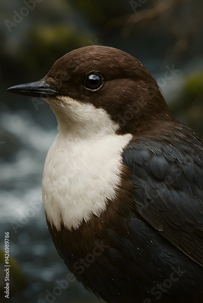 Fototapeta A stunning, hyper-realistic close-up portrait of an exotic bird captured in vivid detail. This digital artwork showcases the bird’s intricate feather texture, vibrant coloration, and intense eye focus