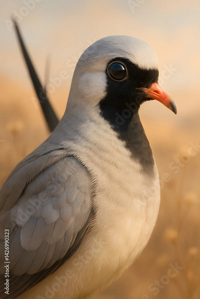 Fototapeta A stunning, hyper-realistic close-up portrait of an exotic bird captured in vivid detail. This digital artwork showcases the bird’s intricate feather texture, vibrant coloration, and intense eye focus