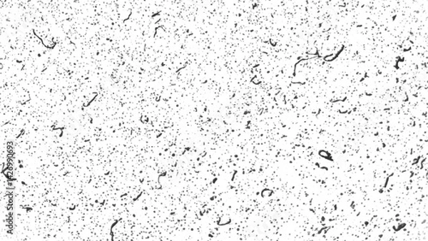 Obraz Vector grunge overlay texture. Black and white background. Overlay aged grainy messy template. Renovate wall scratched backdrop