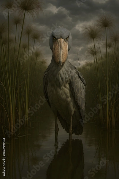 Fototapeta A stunning, hyper-realistic close-up portrait of an exotic bird captured in vivid detail. This digital artwork showcases the bird’s intricate feather texture, vibrant coloration, and intense eye focus