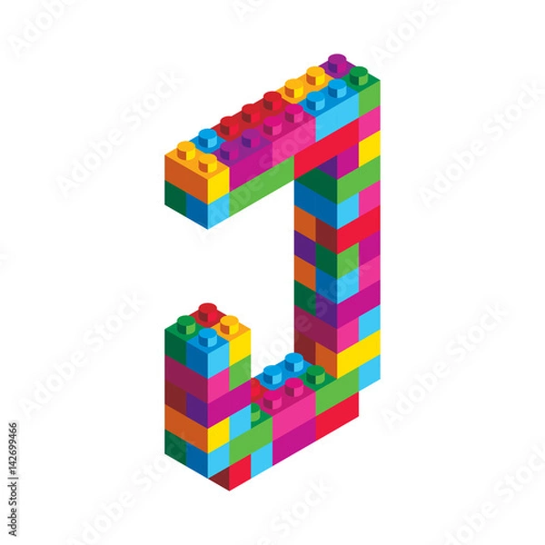 Fototapeta Isometric Alphabet Block