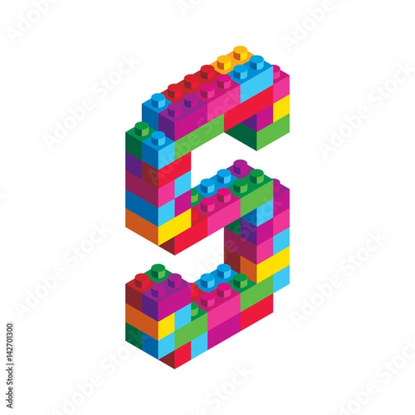 Fototapeta Isometric Alphabet Block