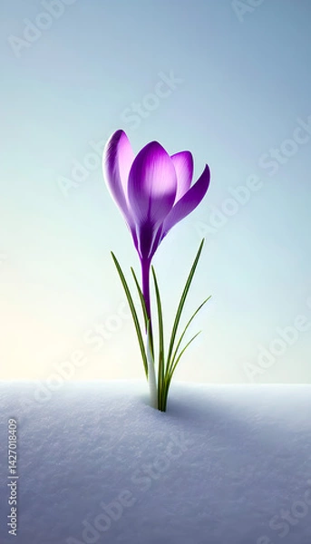 Obraz spring crocus in snow