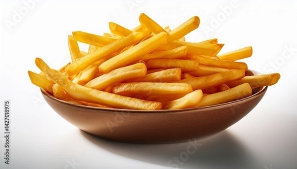 Obraz a bowl of french fries on a white background