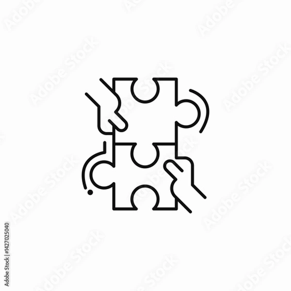 Fototapeta puzzle pieces icon sign vector