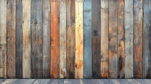Obraz Multicolored wooden planks wall background