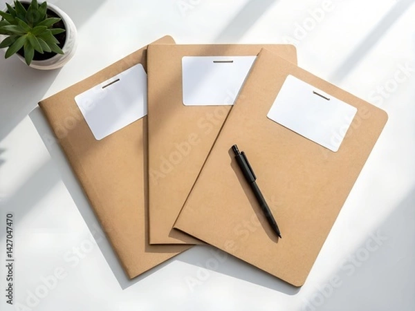 Fototapeta notebook and pen on the table