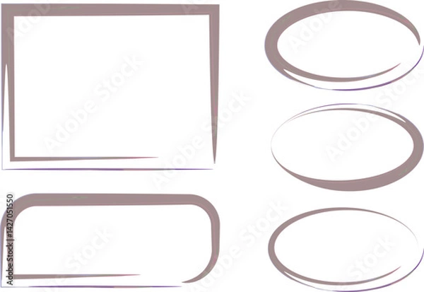 Fototapeta grey dusty brown color abstract frames art irregular shapes colllection