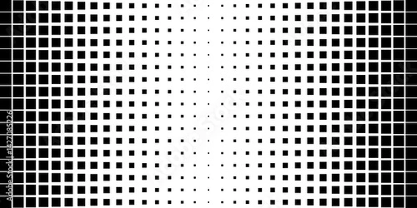 Fototapeta Vector Halftone squares abstract background. Black and white pattern. Hipster fashion design print. Geometric design on a white background. Healthcare, science and medicine background.