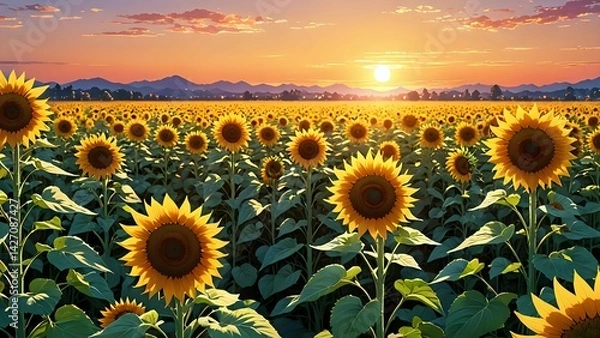 Obraz field of sunflowers