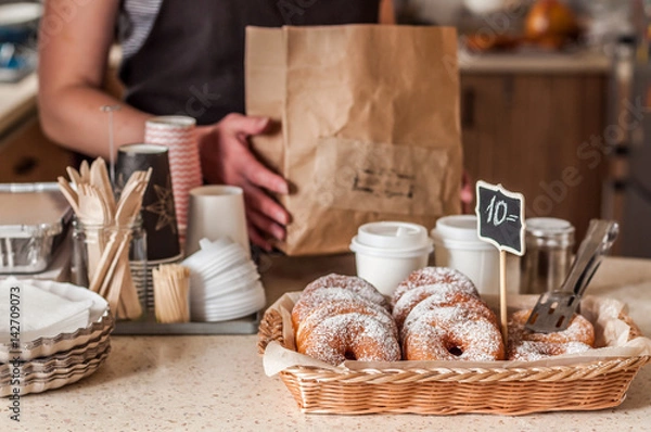 Fototapeta Doughnut Store Counter