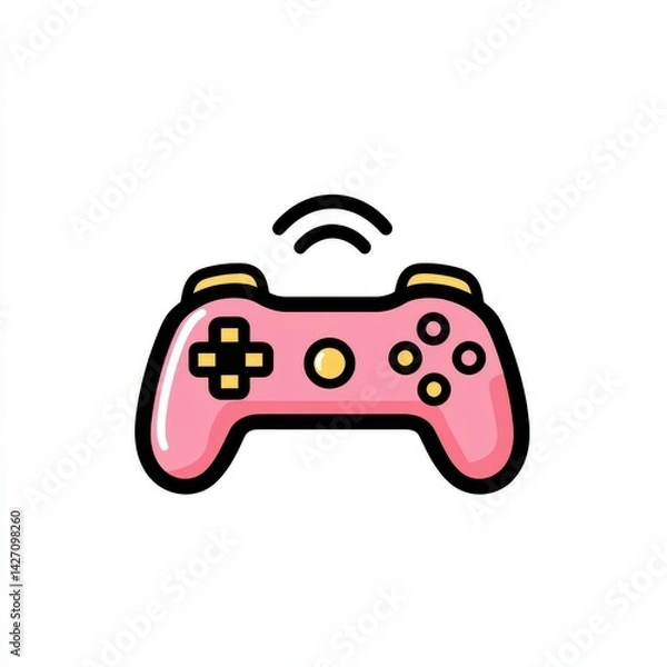 Fototapeta Wireless signal and colorful design come together in a game controller icon, modern gaming concept