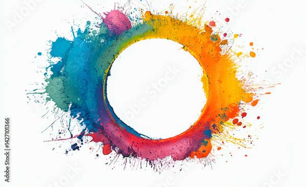Fototapeta A colorful circle with a white background