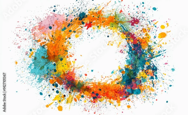 Fototapeta A colorful circle with a white background