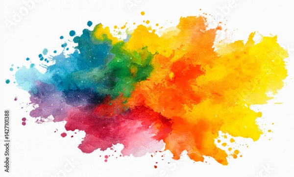 Fototapeta A colorful splash of paint with a rainbow of colors