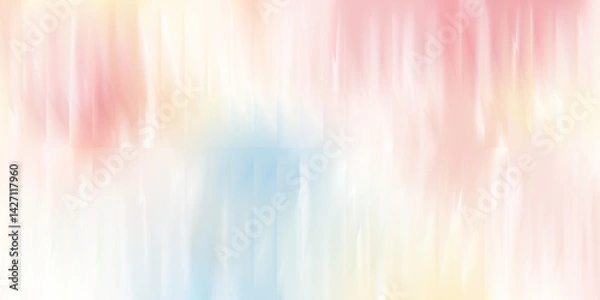 Fototapeta Vibrant pastel gradient background in pink, cream and soft blue shades with vertical glass distortion. Vertical abstract layout. Stock vector illustration in abstract style.
