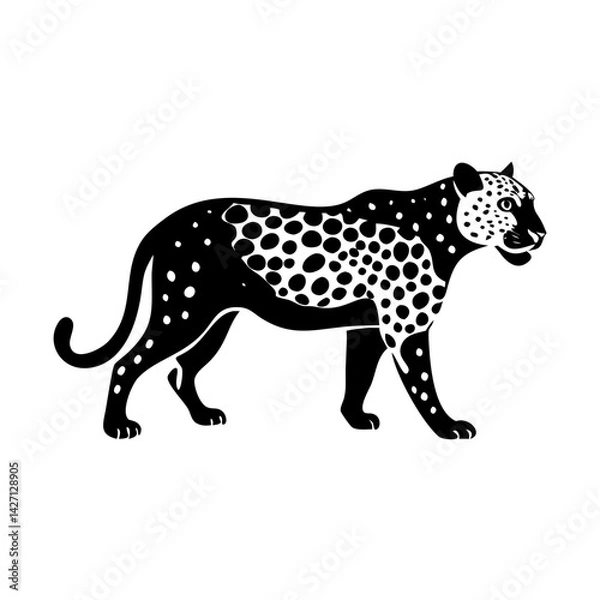 Fototapeta leopard icon, leopard silhouette vector illustration-simple silhouette illustration of leopard,leopard vector
