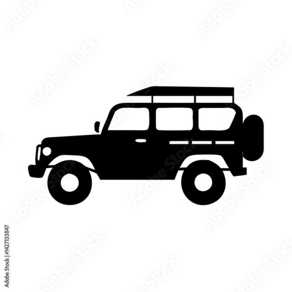 Obraz safari jeep icon, safari jeep silhouette vector illustration-simple silhouette illustration of safari jeep,safari jeep vector
