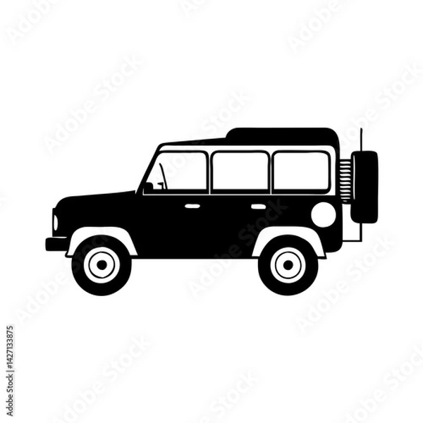 Obraz safari jeep icon, safari jeep silhouette vector illustration-simple silhouette illustration of safari jeep,safari jeep vector