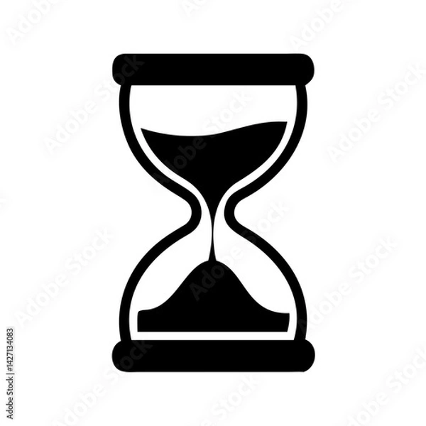 Fototapeta sand timer icon, sand timer silhouette vector illustration-simple silhouette illustration of sand timer,sand timer vector