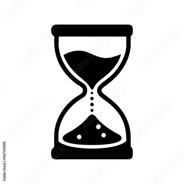 Fototapeta sand timer icon, sand timer silhouette vector illustration-simple silhouette illustration of sand timer,sand timer vector