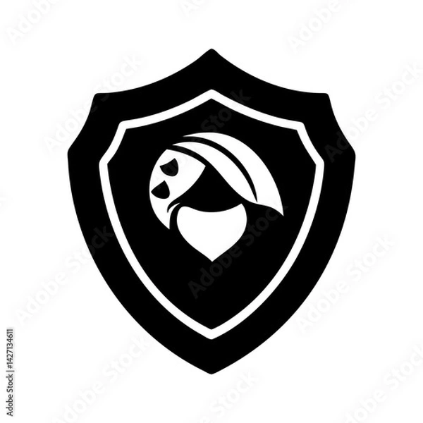 Fototapeta shield icon, shield silhouette vector illustration-simple silhouette illustration of shield,shield vector