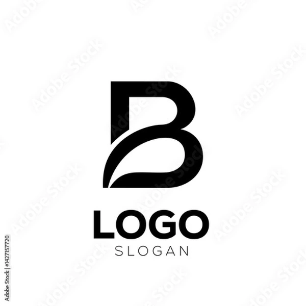 Fototapeta Bold abstract letter B monogram logo icon


