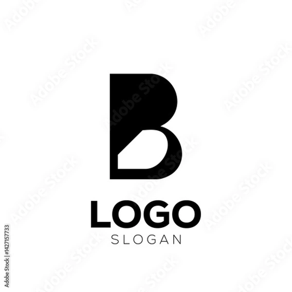 Fototapeta Bold abstract letter B monogram logo icon

