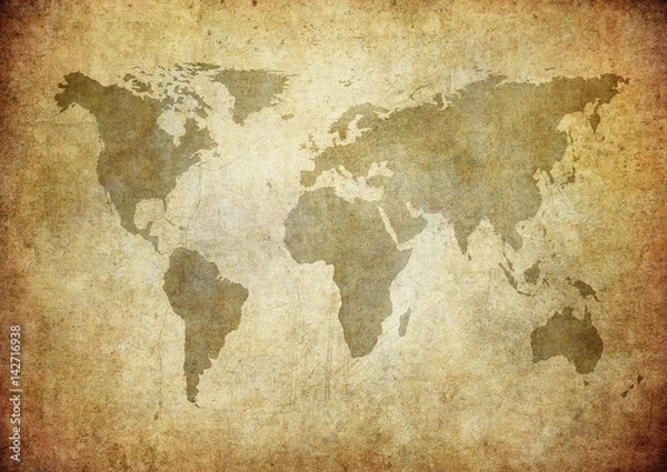 Fototapeta grunge map of the world