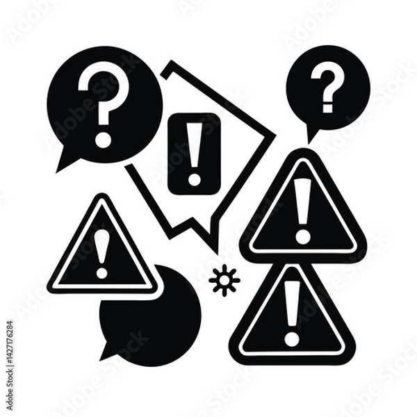 Obraz Vector Icon Set Featuring Alert Symbols