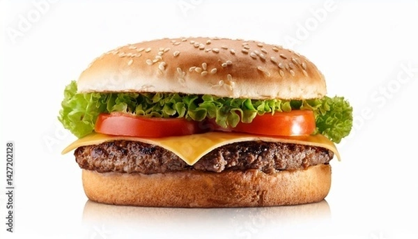 Fototapeta a hamburger isolated on a white background
