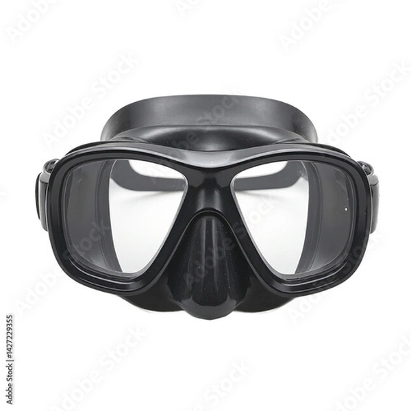 Obraz Isolated black diving mask for professionals on white background