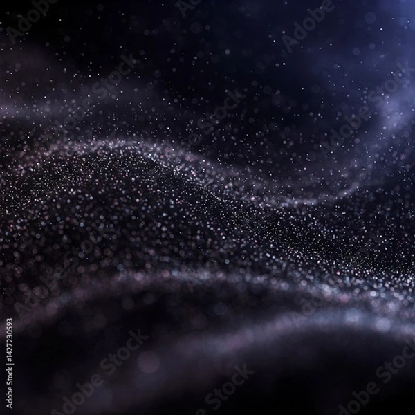 Fototapeta Black Glow Particle Abstract Bokeh Light Background