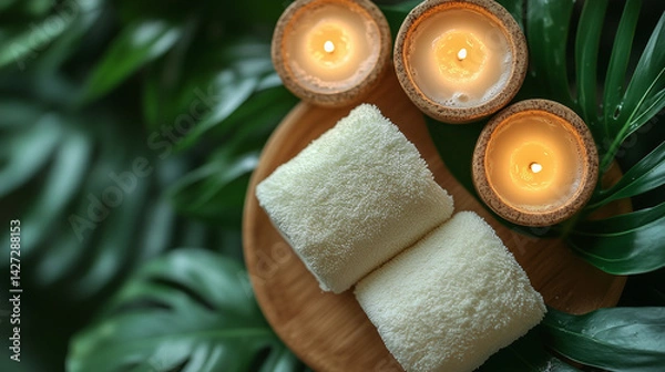Obraz Spa setting with candles