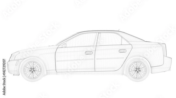 Fototapeta 3d rendering of an outlined object