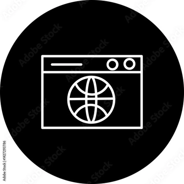Obraz Web Browser Vector Line Black Circle Icon Design