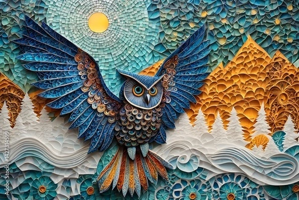 Fototapeta owl on a tree