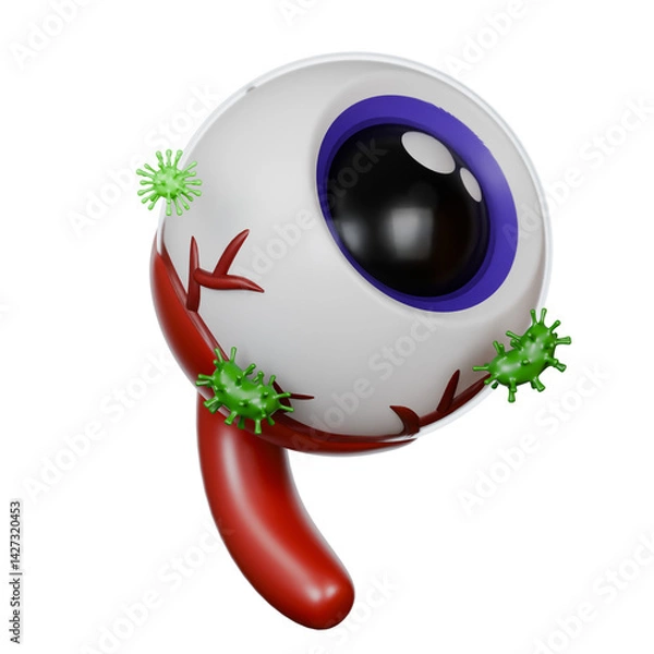Obraz 3D Illustration of a Virus-Infected Eye