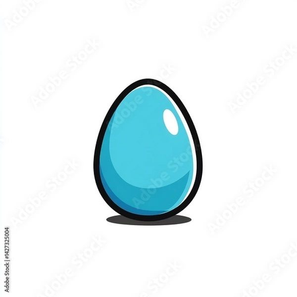Fototapeta Blue Easter egg emoji