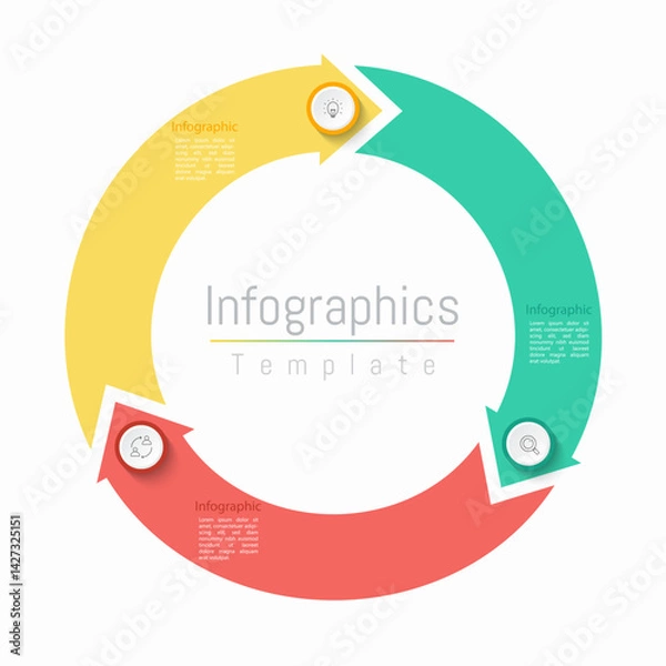 Fototapeta Infographic 3 options design elements for your business data. Vector Illustration.