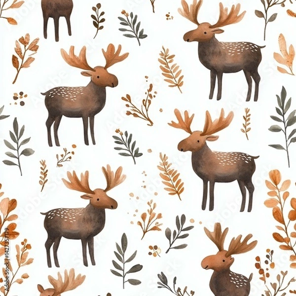 Obraz Cute Moose Pattern