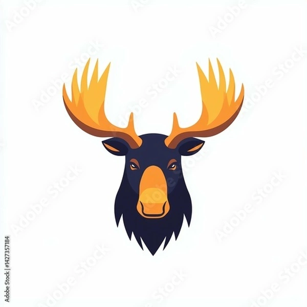 Obraz Colorful Moose Face Logo