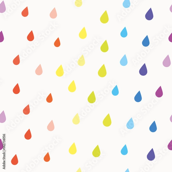 Fototapeta Cute seamless pattern background with colorful watercolor drops. For print and web.