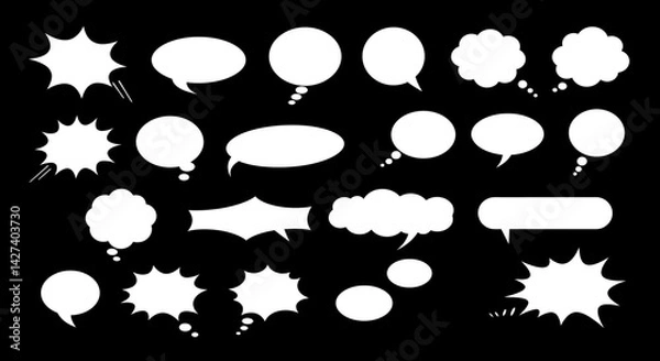 Fototapeta Cartoonish dialogue bubbles convey comic narratives