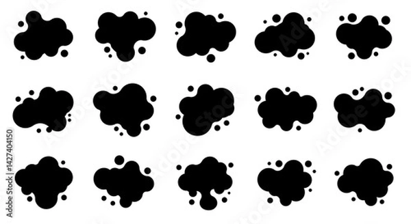 Fototapeta Inkblot blobs dispersed creatively